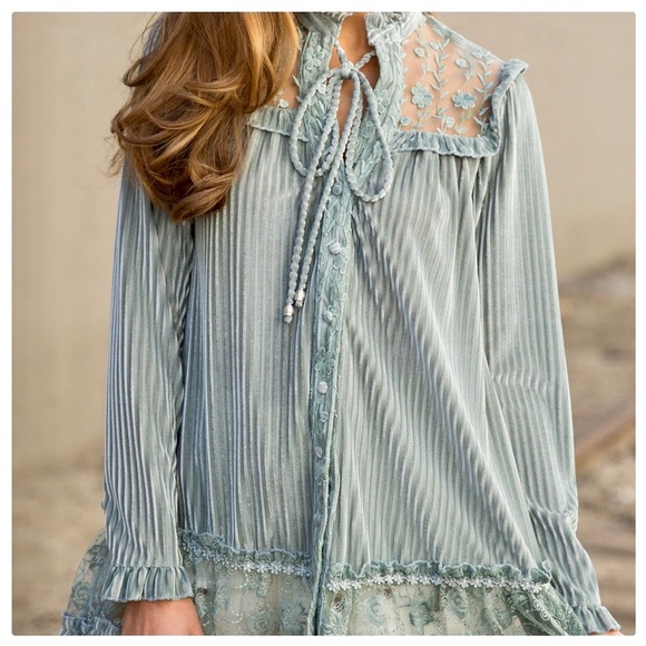 Feminine Feature Velvet Tunic Top - Picture 5 of 9